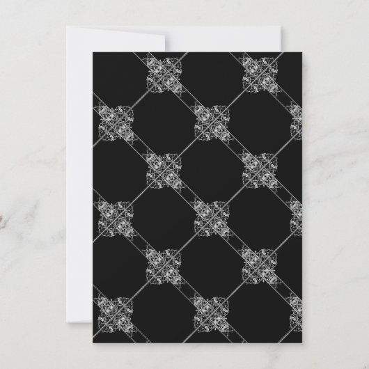 Art Deco | Geometrisch schwarz und silber Dankeskarte (Rückseite)