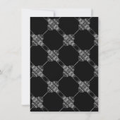 Art Deco | Geometrisch schwarz und silber Dankeskarte (Rückseite)