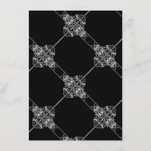 Art Deco | Geometrisch schwarz und silber Save The Date (Rückseite)