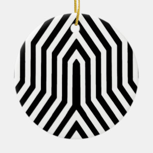 Art Deco Geometrisch - schwarz und weiß Keramik Ornament