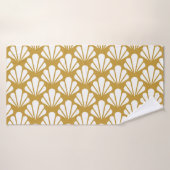 Art Déco, geometrische, blumengeschmückte Muster. Badehandtuch (Badehandtuch)