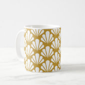 Art Déco, geometrische, blumengeschmückte Muster. Kaffeetasse (Vorderseite Links)