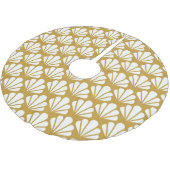 Art Déco, geometrische, blumengeschmückte Muster. Polyester Weihnachtsbaumdecke (Schrägansicht)