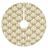 Art Déco, geometrische, blumengeschmückte Muster. Polyester Weihnachtsbaumdecke (Vorderseite)