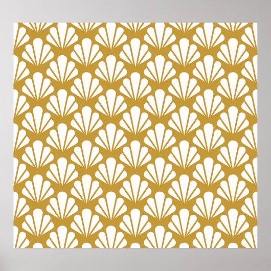 Art Déco, geometrische, blumengeschmückte Muster. Poster (Vorne)