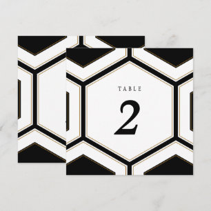 Art Deco Geometrische Diamant Hochzeit Tisch Numme Einladung