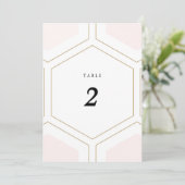 Art Deco Geometrische Diamant-Hochzeitstisch-Numme Einladung (Stehend Vorderseite)