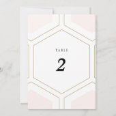 Art Deco Geometrische Diamant-Hochzeitstisch-Numme Einladung (Rückseite)