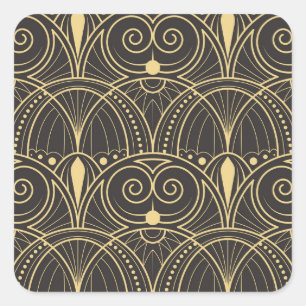 Art Deco Geometrische Fliesen Luxus. Quadratischer Aufkleber