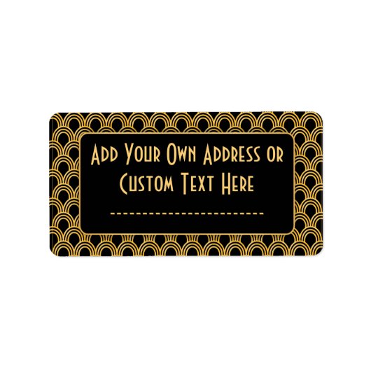 Art-Deco-geometrische Lüftermuster der 1920er Jahr Adressaufkleber (Vorne)