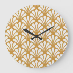 Art Deco Geometrische Meeresmuschel Große Wanduhr