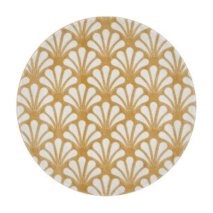 Art Deco Geometrische Meeresmuschel Schneidebrett