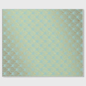 Art Deco Geometrische Muscheln Golden Blue Geschenkpapier (Flach)