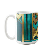 Art Deco Geometrische Pfeile, Gold und Türkis