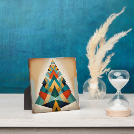 Art Deco Geometrische Weihnachtsdreiecksverzweigun Fotoplatte