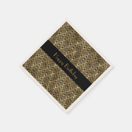 Art Deco Geometrisches, benutzerdefinierbares Part Serviette (Ecke)