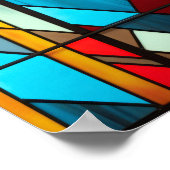 Art Deco geometrisches Bleiglasmuster Poster (Ecke)