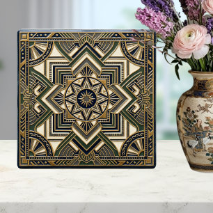 Art Deco Geometrisches Gold Grün Blau Keramikflies Fliese