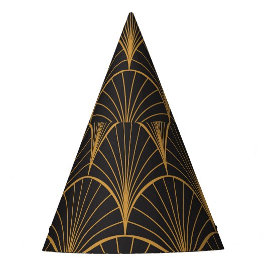 Art Deco geometrisches Kreis-Muster Partyhütchen (Vorderseite)