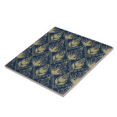 Art Deco Geometrisches Muster #6 oliv navy ID1196 Fliese (Seite)