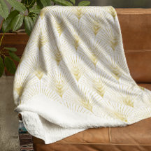 Art Deco Geometrisches Muster in Gold und Weiß