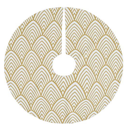 Art Deco geometrisches nahtloses Muster. Polyester Weihnachtsbaumdecke (Vorderseite)