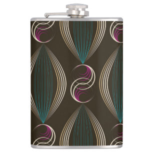 Art déco: geometrisches Vintage-Muster. Flachmann