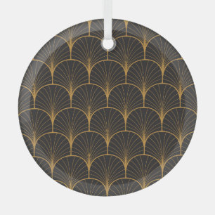 Art Deco, geometrisches Vintage-Muster. Ornament Aus Glas