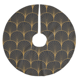 Art Deco, geometrisches Vintage-Muster. Polyester Weihnachtsbaumdecke
