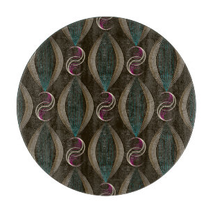 Art déco: geometrisches Vintage-Muster. Schneidebrett