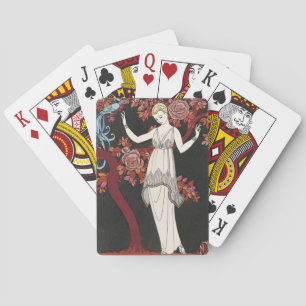 Art Deco George Barbier Vintage Mode Vogel Kunst Spielkarten