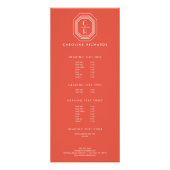 Art-Deco-gestapelte Monogramm-Logo auf Korallen Werbekarte (Vorne)