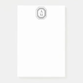 Art Deco gestapelte Monogramm-Logo schwarz/weiß Post-it Klebezettel (Vorderseite)