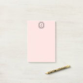 Art Deco gestapeltes Monogramm-Logo auf Rosa Post-it Klebezettel (Auf Schreibtisch)