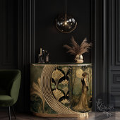 Art Deco Gilded Gold Motif Muster Olivenweg Seidenpapier