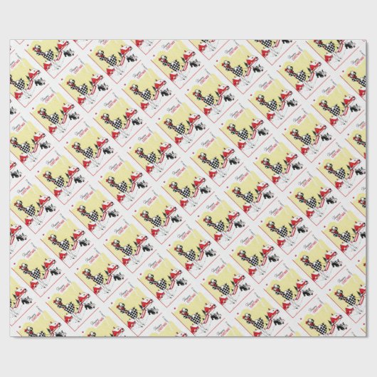 Art Deco Girl and Scotty Dog Geschenkpapier (Flach)