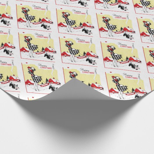 Art Deco Girl and Scotty Dog Geschenkpapier (Ecke)