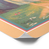 Art Deco "Girl & Cupid at Waterfall" Poster (Ecke)