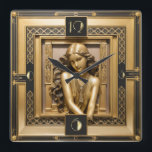 Art Deco Girl Quadratische Wanduhr<br><div class="desc">Großartiges Uhrendesign. Du wirst es wie andere Liebe bekommen. Sie können dieses Design auch für andere Produkte verwenden,  die Sie mögen,  oder Ihren Text anpassen und hinzufügen. Folgen Sie mir für mehr. Vielen Dank. Ich wünsche Ihnen einen schönen Tag.</div>