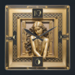 Art Deco Girl Quadratische Wanduhr<br><div class="desc">Großartiges Uhrendesign. Du wirst es wie andere Liebe bekommen. Sie können dieses Design auch für andere Produkte verwenden,  die Sie mögen,  oder Ihren Text anpassen und hinzufügen. Folgen Sie mir für mehr. Vielen Dank. Ich wünsche Ihnen einen schönen Tag.</div>