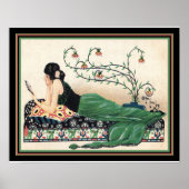 Art Deco "Girl with Mirror" Print -16x20 Poster (Vorne)