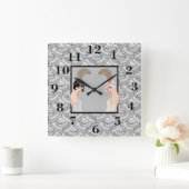 Art Deco Girls Quadratische Wanduhr (Zuhause)