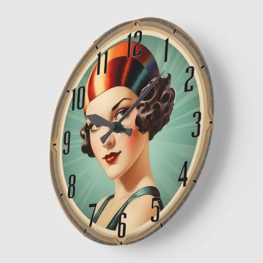 Art Deco Giro Große Wanduhr (Winkel)