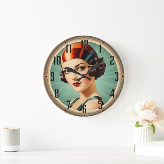 Art Deco Giro Große Wanduhr (Zuhause)