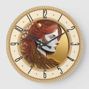 Art Deco Giro Große Wanduhr