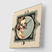 Art Deco Giro Quadratische Wanduhr (Winkel)