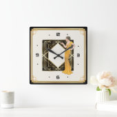 Art Deco Giro Quadratische Wanduhr (Zuhause)