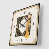 Art Deco Giro Quadratische Wanduhr (Winkel)