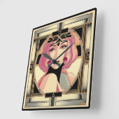 Art Deco Giro Quadratische Wanduhr (Winkel)