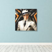 Art Deco Glam: Gold Man Leinwanddruck (Insitu (Holzboden))